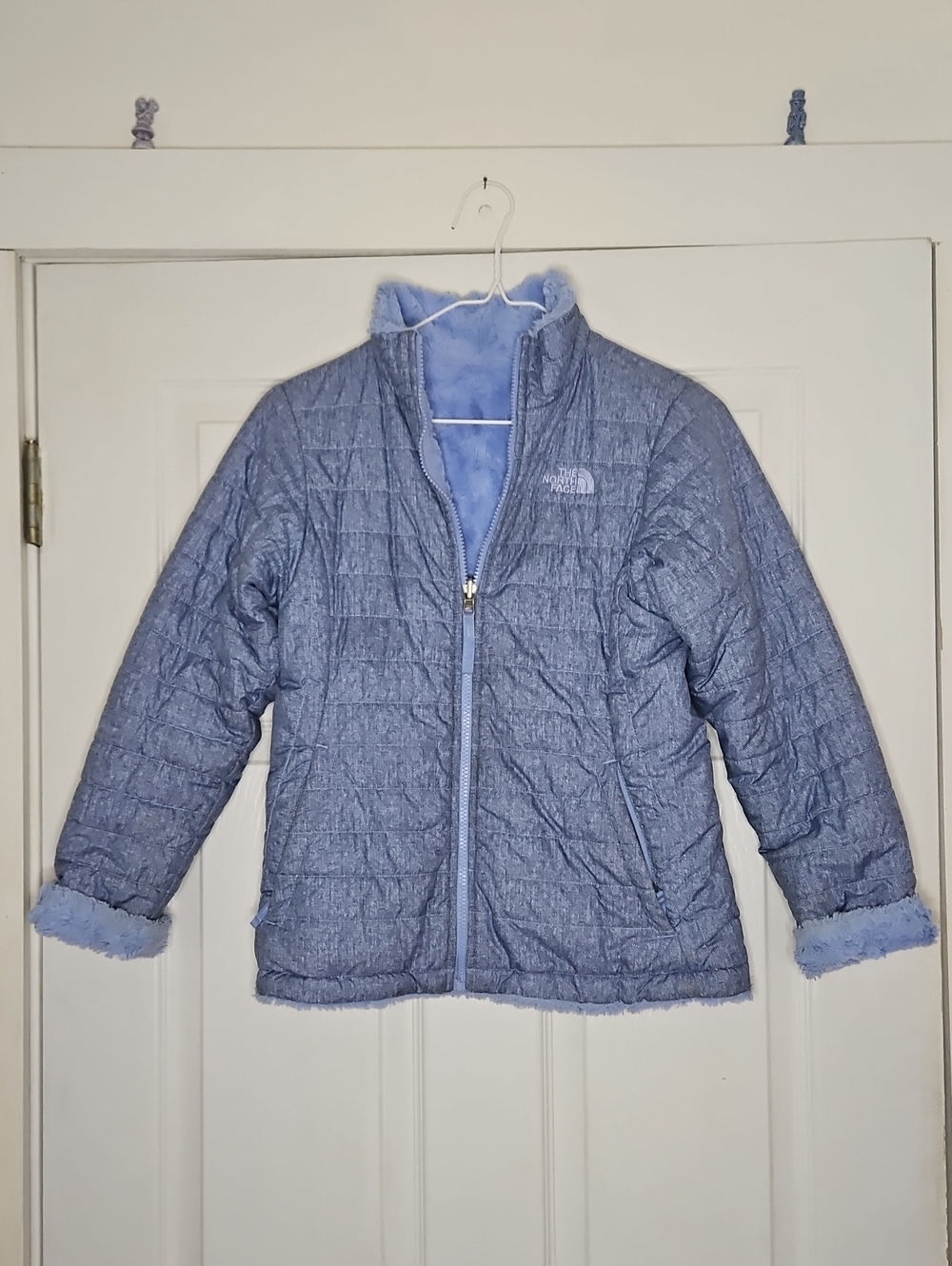 The North Face Reversible Mossbud Swirl Zip Girl's Jacket L